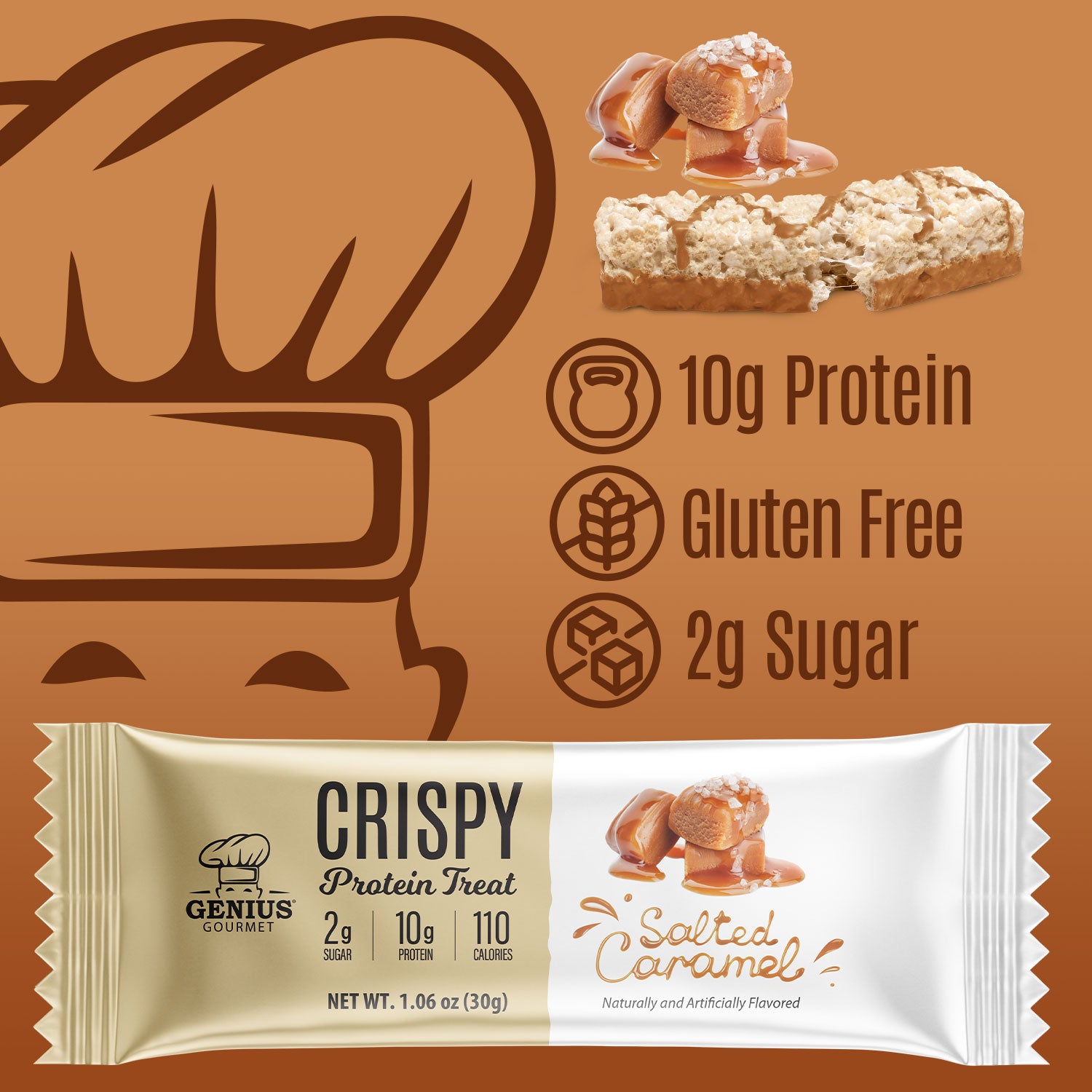 Crispy Protein Treat - Salted Caramel - 10 Count