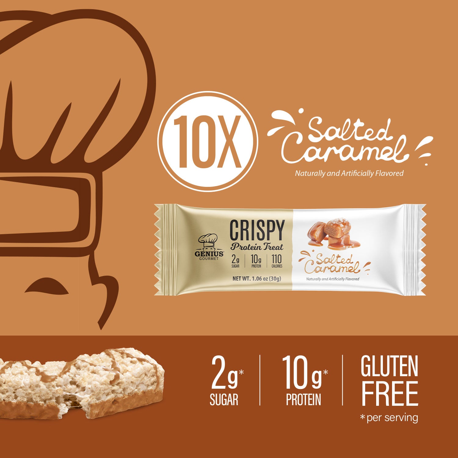 Crispy Protein Treat - Salted Caramel - 10 Count