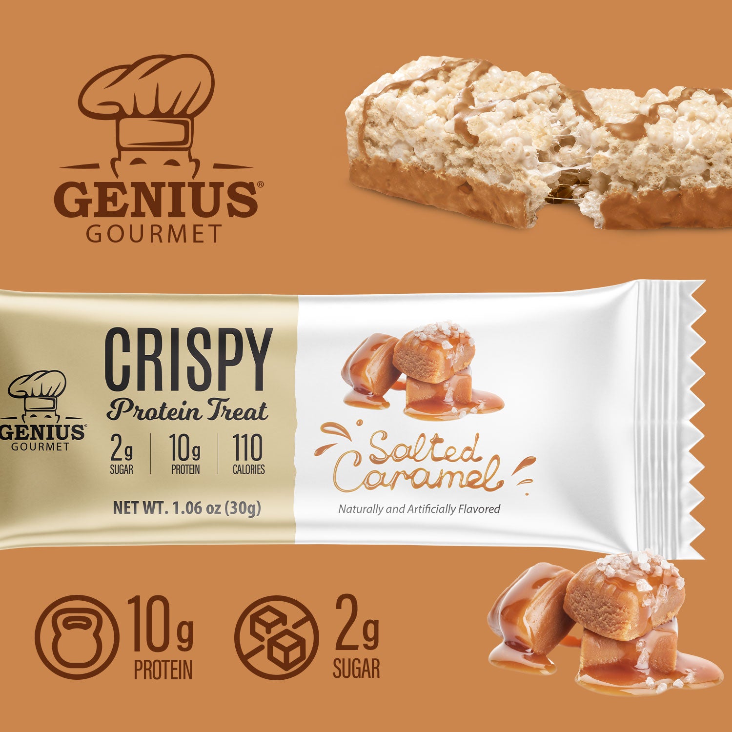 Crispy Protein Treat - Salted Caramel - 10 Count