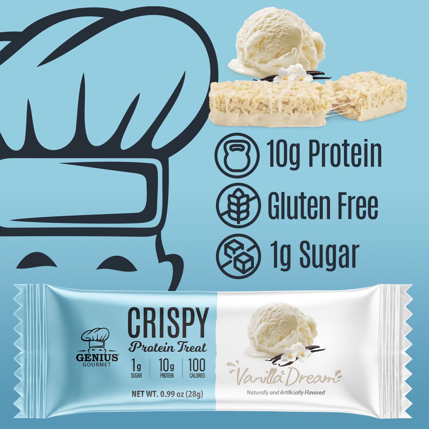 Crispy Protein Treat - Vanilla Dream - 10 Count