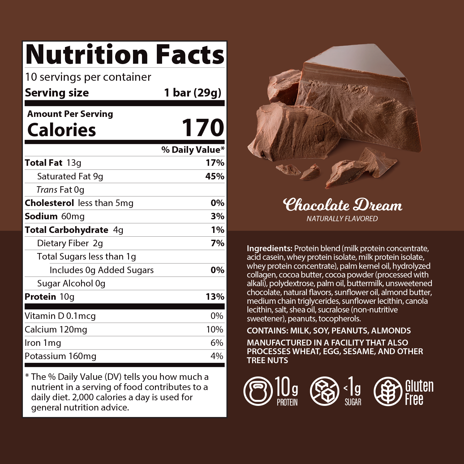 Protein Bars - Chocolate Dream - 10 Count