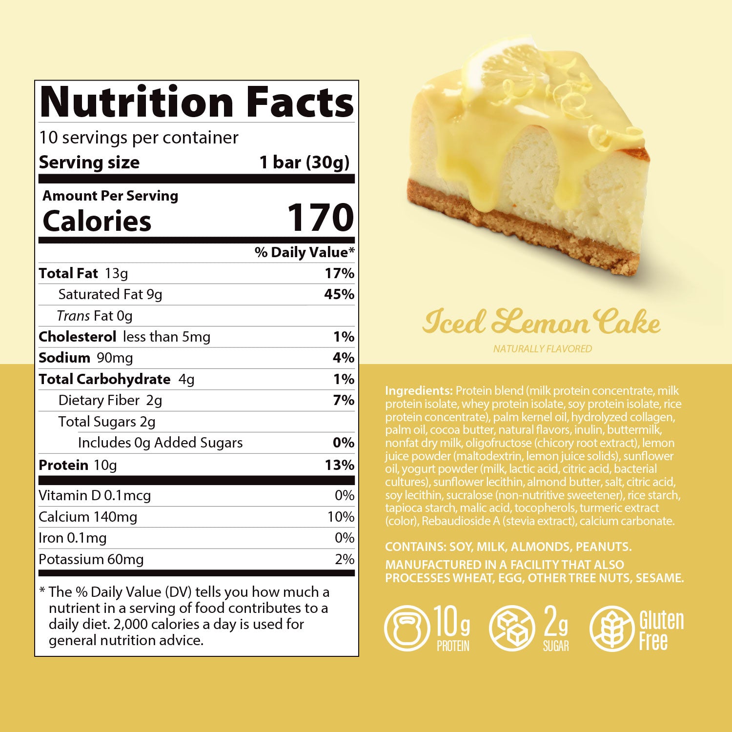 Protein Bars - Iced Lemon Cake - 10 Count