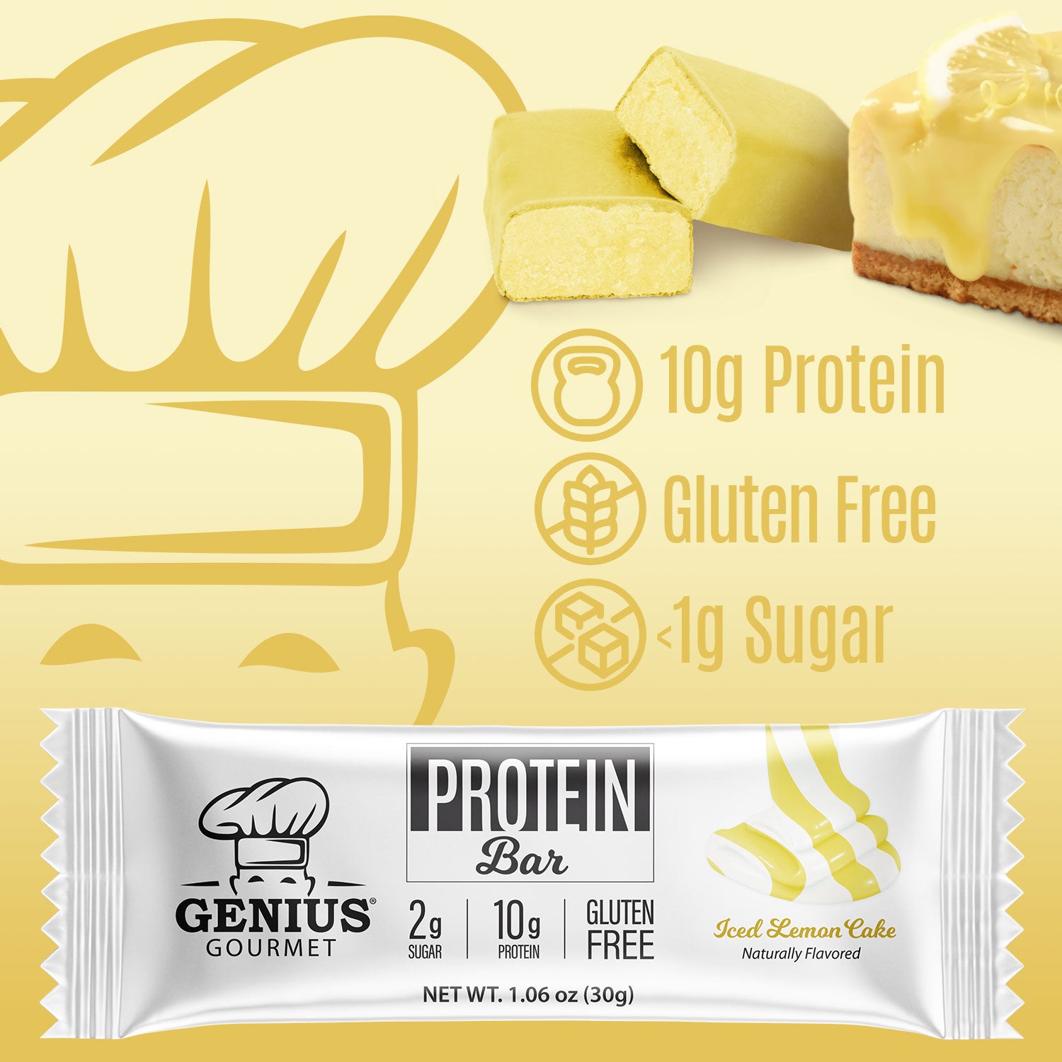 Protein Bars - Iced Lemon Cake - 10 Count