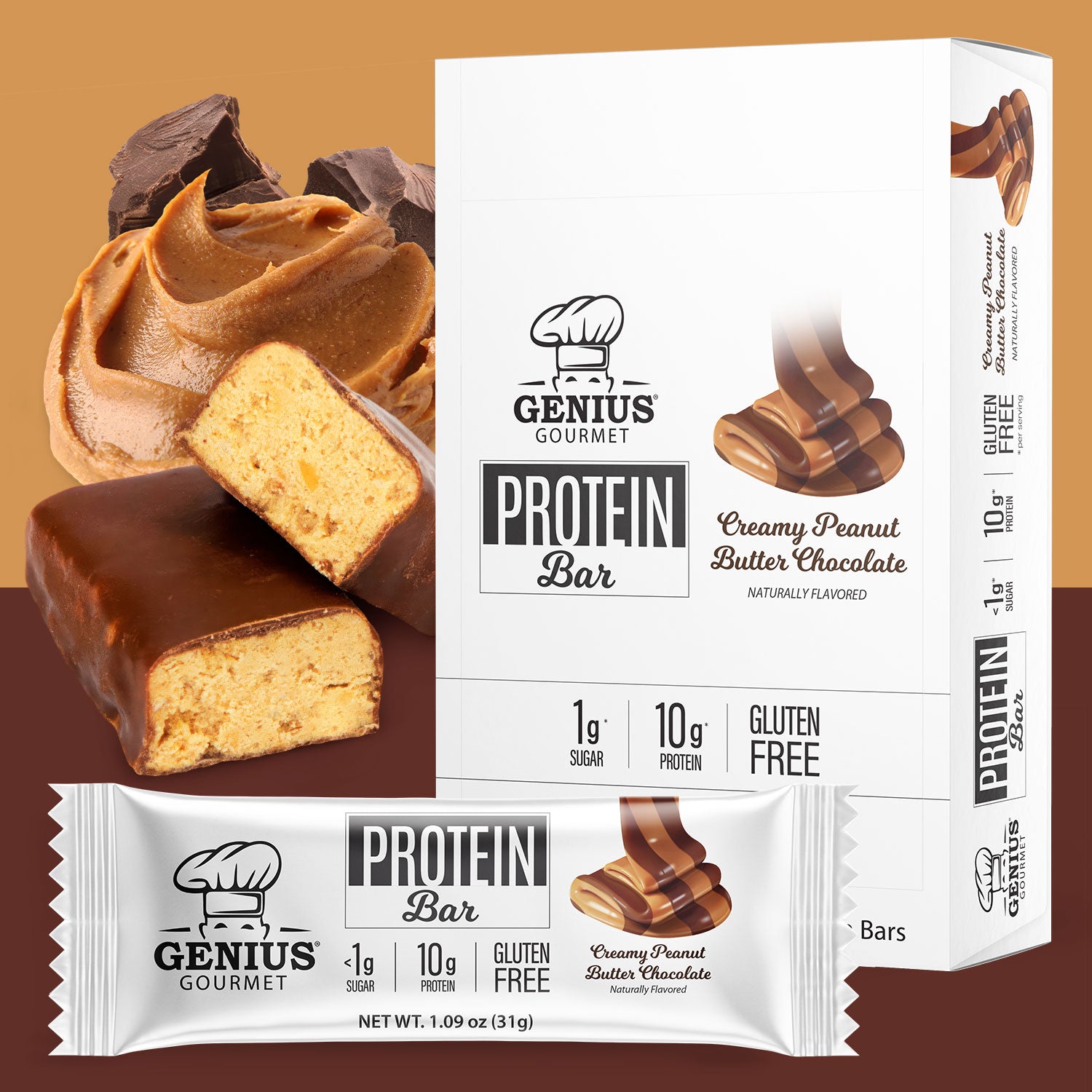 Protein Bars - Creamy Peanut Butter Chocolate