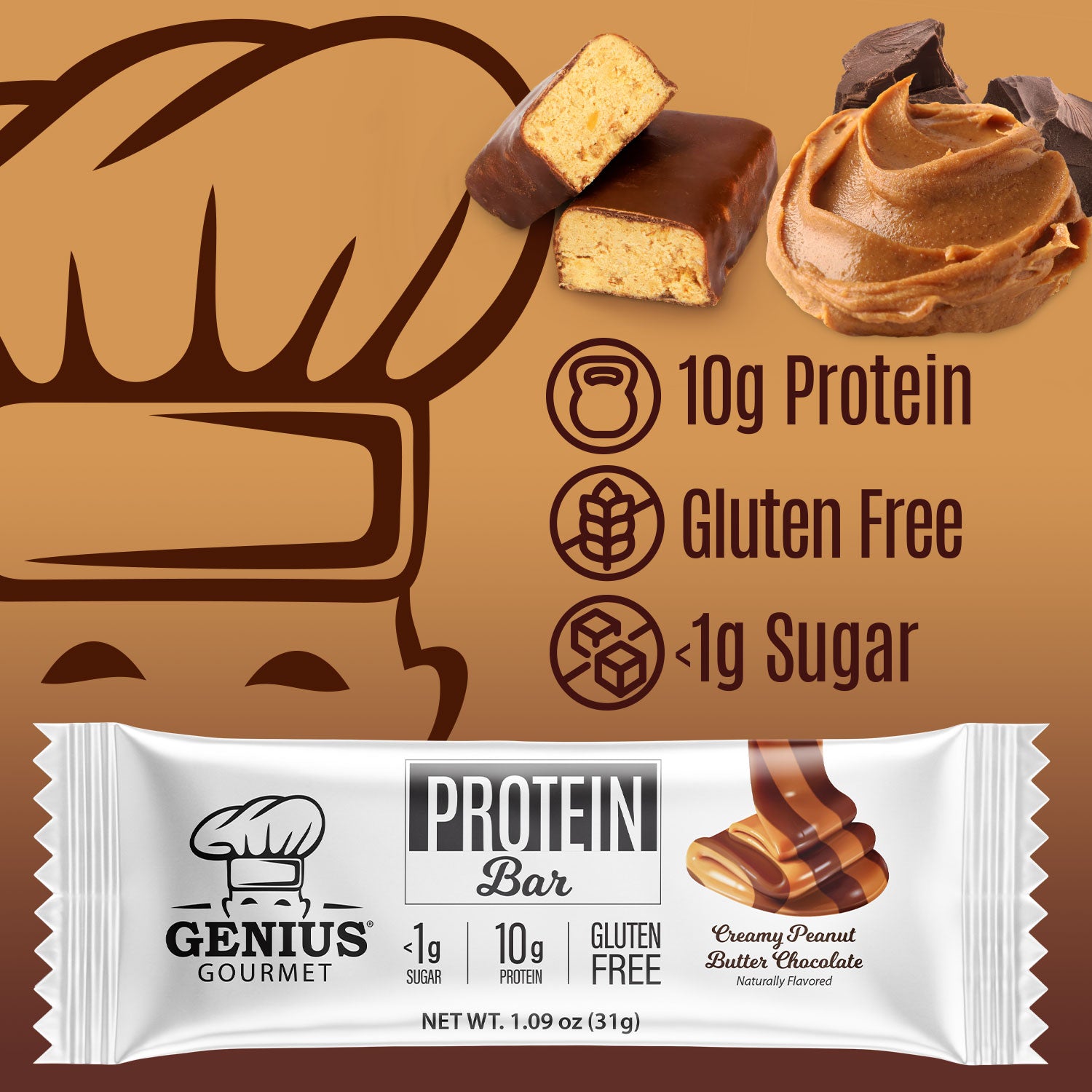 Protein Bars - Creamy Peanut Butter Chocolate