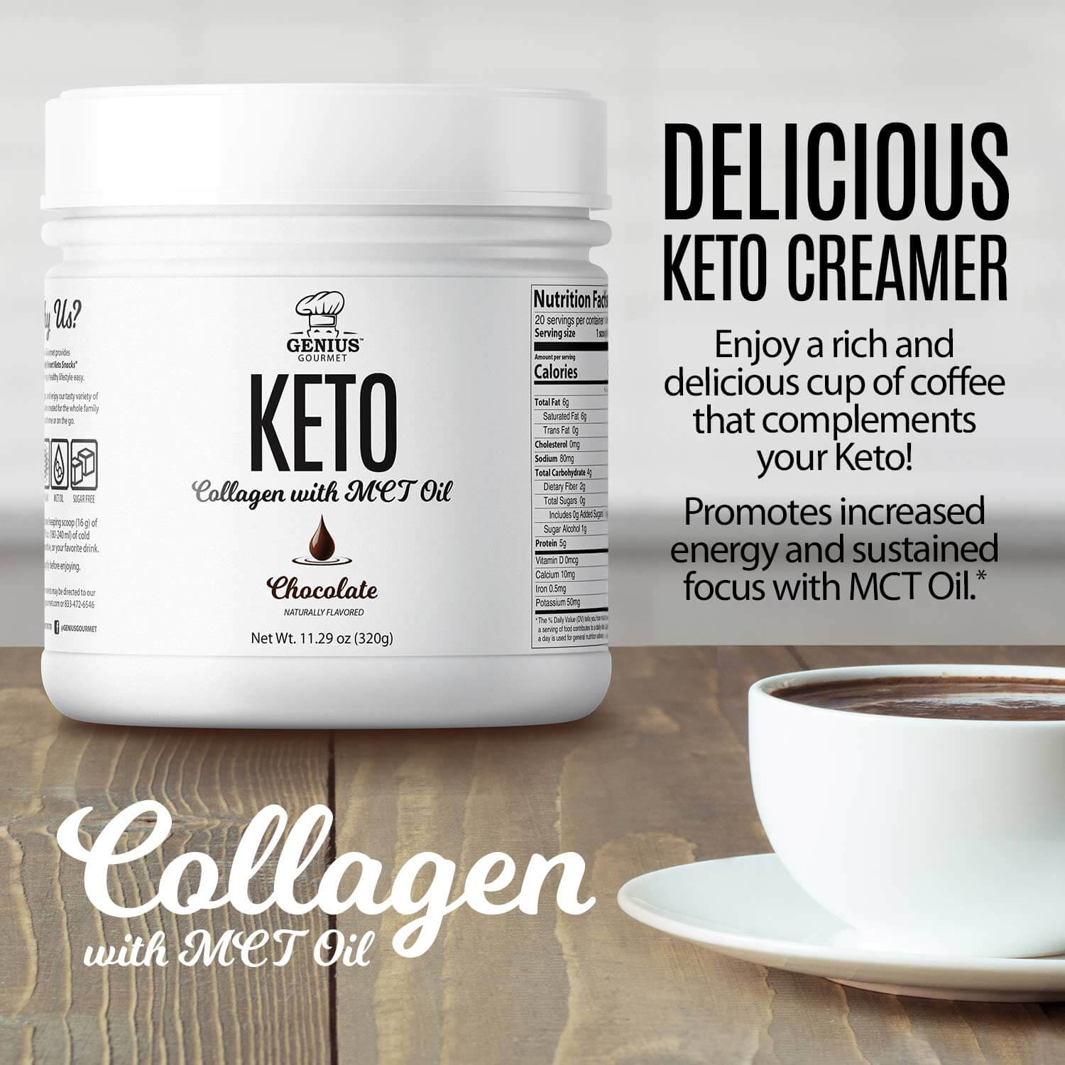 Keto Collagen with MCT OIL - Chocolate